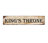 Ingzzaac King'S Throne Retro Tin Signs Aluminum Metal Sign For Kitchen Home Garden Wall Bar Cafe Decor For Home Decoration,Living Room,Dining Room,Bedroom And Other Spaces 4×16 Inch