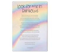 Ingzzaac Look For Me In Rainbows Poem Wall Art Ideal For Bedroom Living Room Or Hallway Metal Sign Plaque Poster 8X12 Inch