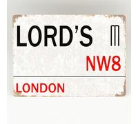 Ingzzaac Lords Cricket Metal Sign London Street Road Man Cave Memorabilia Gift Plaque Decoration Props Plaque 8X12 Inch