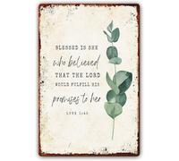 Ingzzaac Luke 1:45 Bible Verses Wall Decor Scripture Art Blessed Is She Who Believed That The Lord Would Fulfill His Promises To Her Poster 8"x12"
