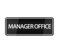 Ingzzaac Manager Office Sign, Main Official Self Adhesive Sign For Door Or Wall Quick And Easy Installation Premium Metal Tin Design For Your Home Office/Business 4×16 Inch