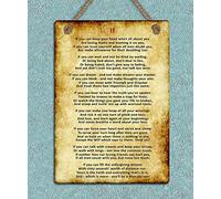 Ingzzaac Metal Hanging Sign If Kipling Poem Inspiring Motivational Quote Wall Door Plaque Novelty Aluminum Tin Signs Vintage Metal Sign 8X12 Inches