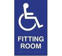 Ingzzaac Metal Road Sign Ada Compliant Wheelchair Accessible Fitting Room Sign With Tactile Text And Grade 2 Braille Warning Sign 12" X 8"