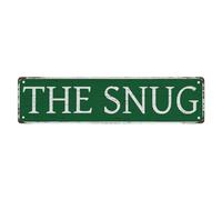 Ingzzaac Metal Sign The Snug Rustic Tin Home Outdoor Art Wall Decorations For Cafe Bar Kitchen Bedroom Garden Club Coffee Hanging Decor 4×16 Inch
