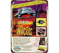 Ingzzaac Metal Tin Sign 8X12 Inches 1968 The Invaders Ufo Model Kit Vintage Look Reproduction Metal Tin Sign 8X12 Inches