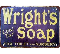 Ingzzaac Metal Tin Sign 8X12 Inches Wright'S Coal Tar Soap Coffee House Or Home Metal Sign