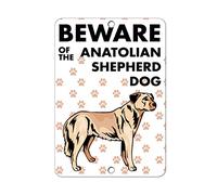 Ingzzaac Metal Tin Sign Beware Of Anatolian Shepherd Dog For Coffee Yard Home Kitchen Wall Decoration 8X12 Inch