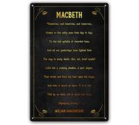 Ingzzaac Metal Tin Sign Macbeth by William Shakespeare Book Quotes Poster for Room Artwork Prints Wall Picture Decorations Painting Printed Rectangular Decor Bedroom 8"x12"