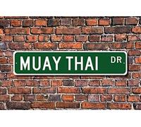 Ingzzaac Muay Thai Muay Thai Sign Muay Thai Fan Muay Thai Participant Gift Thailand Combat Sport Outdoor Street Sign/Subway Sign 4x16 inch