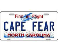 Ingzzaac New Sign cape fear north carolina state background novelty license plate 6x12 inches License Plate Sign