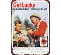 Ingzzaac New Tin Sign Aluminum Retro 1963 Lucky Strike Cigarettes Fishermen Funny Metal Sign 8 X 12 Inch
