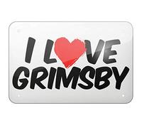 Ingzzaac New Tin Sign Aluminum Retro I Love Grimsby Metal Sign 8 X 12 Inch