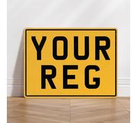 Ingzzaac Novelty Car Reg Number Plate Yellow Personalised Aluminium Metal Sign Metal Sign Plaque Poster 8X12 Inches