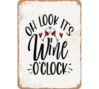 Ingzzaac Oh Look Its Wine O'Clock Metal Sign Plaque Poster 8X12 Inches
