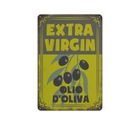 Ingzzaac Olive Oil Kitchen Wall Art Italian Poster Green Metal Tin Plaque Vintage Room Gift Aluminium Creative Novelty Unique Funny Decoration 8"x12"