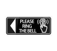 Ingzzaac Please Ring The Bell With Left Arrow And Graphic Sign For House (With Strong Adhesive Tape), Home & Office,Acrylic Signs Front Door/Wall/Window, Clear Easy To Read 4×16 Inch