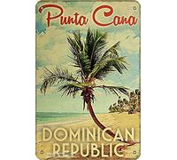 Ingzzaac Punta Cana Dominican Republic Retro Look Tin Decoration Plaque Sign For Home Kitchen Bathroom Farm Garden Garage Inspirational Quotes Wall Decor Metal Sign Plaque Poster 8X12 Inches