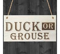 Ingzzaac Red Ocean Duck Or Grouse Novelty Tinen Hanging Wall Art Wall Plaque Garden House Door Tin Sign Funny Vintage Metal Sign Poster 8X12 Inches