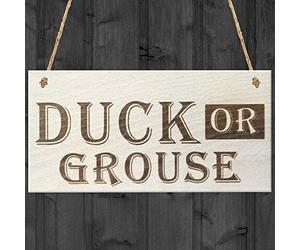 Ingzzaac Red Ocean Duck Or Grouse Novelty Tinen Hanging Wall Art Wall Plaque Garden House Door Tin Sign Funny Vintage Metal Sign Poster 8X12 Inches