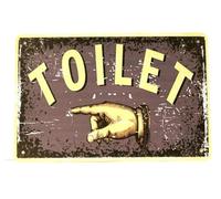 Ingzzaac Restrooms Toilets Tin Sign Toilet This Way Arrow Pointing Vintage Style Rustic Retro Metal Sign Tin Sign 8X12 Inches