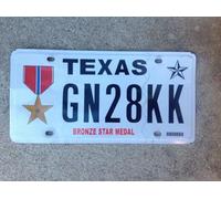 Ingzzaac Texas Bronze Star Medal License Plate License Plate 6x12 inches