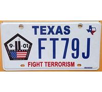Ingzzaac Texas Fight Terrorism License Plate Remember 9.11 Terror Twin Towers New York Tx 6x12 inches License Plate Sign