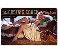 Ingzzaac The Casting Couch Playbook Welcome To ! Home Kitchen Bathroom Restaurant Family Outdoor Wall Art Decor Funny Vintage Metal Sign Poster 8X12 Inches