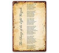 Ingzzaac The Charge of Light Brigade Poem Metal Tin Sign Wall Decor Alfred Lord Tennyson Quotes Art Poetry Poster Kitchen Prints Picture Gifts Paintings for Living Room 8"x12"