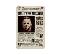 Ingzzaac The Haddonfield Tribune Halloween Massacre Reproduction Metal Tin Sign Wall Decor For Cafe Bar Pub Home Vintage Metal Sign Poster 8X12 Inches