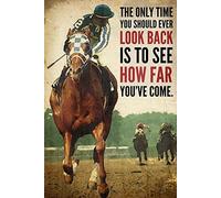 Ingzzaac The Only Time You Should Look Back Is To See How Far You Have Gone Wall Artchristmas New Year Birthday Gifttin Wall Siding Bar Family Poster Sign Funny Vintage Metal Sign Poster 8X12 Inches