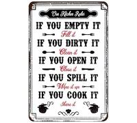 Ingzzaac The Rul If You Empty It Fill It If You Dirty It Clean It Perfect Hom Kitchens Cabins Poster Metal Sign Plaque Poster 8X12 Inch