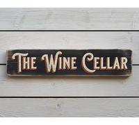 Ingzzaac The Wine Cellar Vintage Style Metal Sign Handmade Vintage Home Gift The Wine Cellar Sign With Saying 4×16 Inch