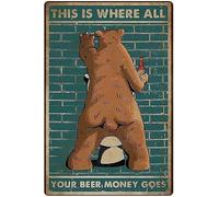 Ingzzaac This Is Where All Your Beer Money Goes Aluminum Sign For Kitchen Home Cafe Wall Art Decor Funny Vintage Metal Sign Poster 8X12 Inches