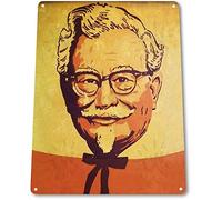 Ingzzaac Tin Sign B346 Colonel Sanders Fried Chicken Kitchen Sign Decor Tin Sign 7.8Inch*11.8Inch