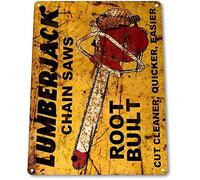 Ingzzaac Tin Sign Lumberjack Chain Saws Sales Tools Equipment Garage Rustic Metal Decor Vintage Tin Sign 7.8 * 11.8 Inch(L * W)