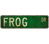 Ingzzaac Vintage Decor Wall Signs Frog Frog Frog Sign Frog Decor Frog Lover Frog Tin Sign Wall Decor For Bedroom Farm Home Bar Garage Man Cave Wall Art Gift 4×16 Inch