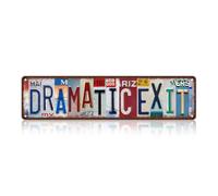 Ingzzaac Vintage Dramatic Exit Wall Decor Street Signs Home Bar Coffee Metal Tin Signs 4×16 Inch