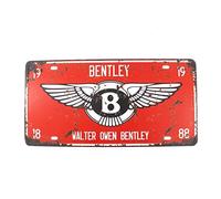 Ingzzaac Vintage Feel Rustic Home,Bathroom And Bar Wall Decor Car Vehicle License Plateouvenir Metal Plaque (Walter Owen Bentley) Vintage Tin Sign Size: Approx. 20 * 30Cm/ 7.8 * 11.8 Inch(L * W)