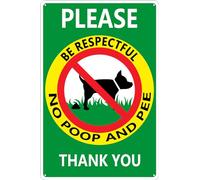 Ingzzaac Vintage Metal Tin Sign - Please Be Respectful No Poop And Pee Thank You - Retro Wall Decor for Home, Bar, Kitchen, Bathroom - Funny Gift Aluminum Metal Sign 8X12 Inches