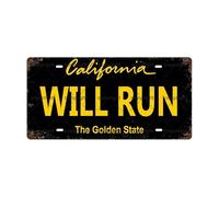 Ingzzaac Vintage Metal Wall Art California Will Run The Golden State License Plate Sign,Suitable For Home Decoration, Living Room, Dining Room, Bedroom And Other Spaces 4×16 Inch