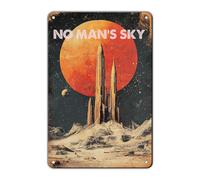 Ingzzaac Vintage Wall Decor Tin Plaque No Mans Sky Decoration Public Poster Iron Painting Art Nostalgic Sign for Home Cofe Kitchen Pub Bar 8"x12"
