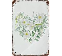 Ingzzaac Vintage Watercolor Botanical Lili of The Valley Eucalyptus Daffodil Flower Modern Poster Metal Aluminium Tin Wall Decor 8"x12"