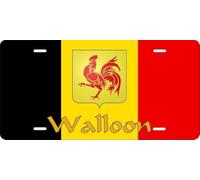 Ingzzaac walloon flag license plate personalized car bike moped motorcycle license plate 6x12 inches