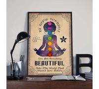 Ingzzaac Yoga By Being Yourself You Put Something Beautiful Into The World That Wasn'T Here Before Charkra Healing Art Chakra Meditation Retro Metal Tin Sign 8X12 Inches