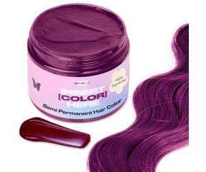 INH Semi Permanent Hair Colour, Conditioner with Colour Pigments, Garnet Purple, No Bleach, No Peroxide, Temporary Hair Colour for Men and Women, Vegan, No Ammonia and No Ammonia