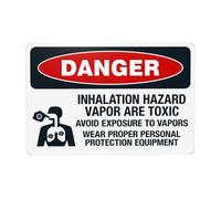 Inhalation Hazard Vapors Are Toxic Avoid Exposure To Vapors Wear Proper Personal Metal Warning Sign, Caution Security Poster for Road Street Home Business Wall Decor 12×8 Inches