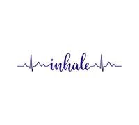 Inhale and Exhale Vinyl Wall Decals 16x90.4cm Store Decoration DarkBlue