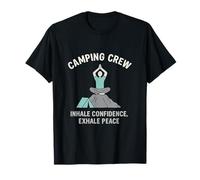 Inhale Confidence Exhale Peace Camping Crew Yoga Graphic T-Shirt