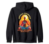 INHALE COURAGE EXHALE THE WOBBLE WITH STYLE Zip Hoodie