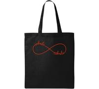 Inhale Exhale Infinity Symbol Natural Ecological Cotton Tote Bag Black